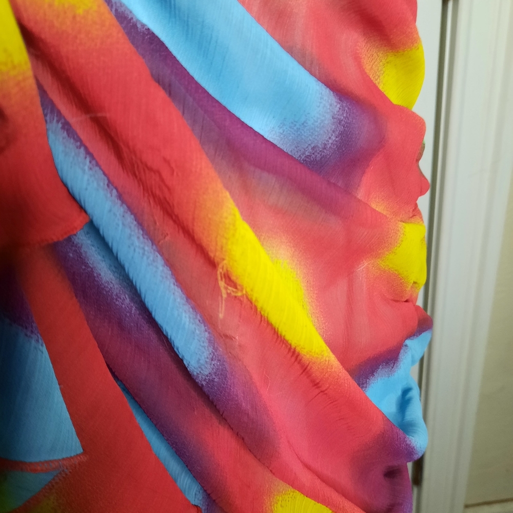 Halter Style Multi Color Roushing Top - image 2